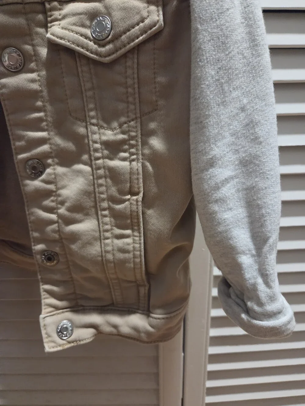 Cat & Jack Kids Two-Tone Hooded Jacket - Tan & Light Gray / Size 3t